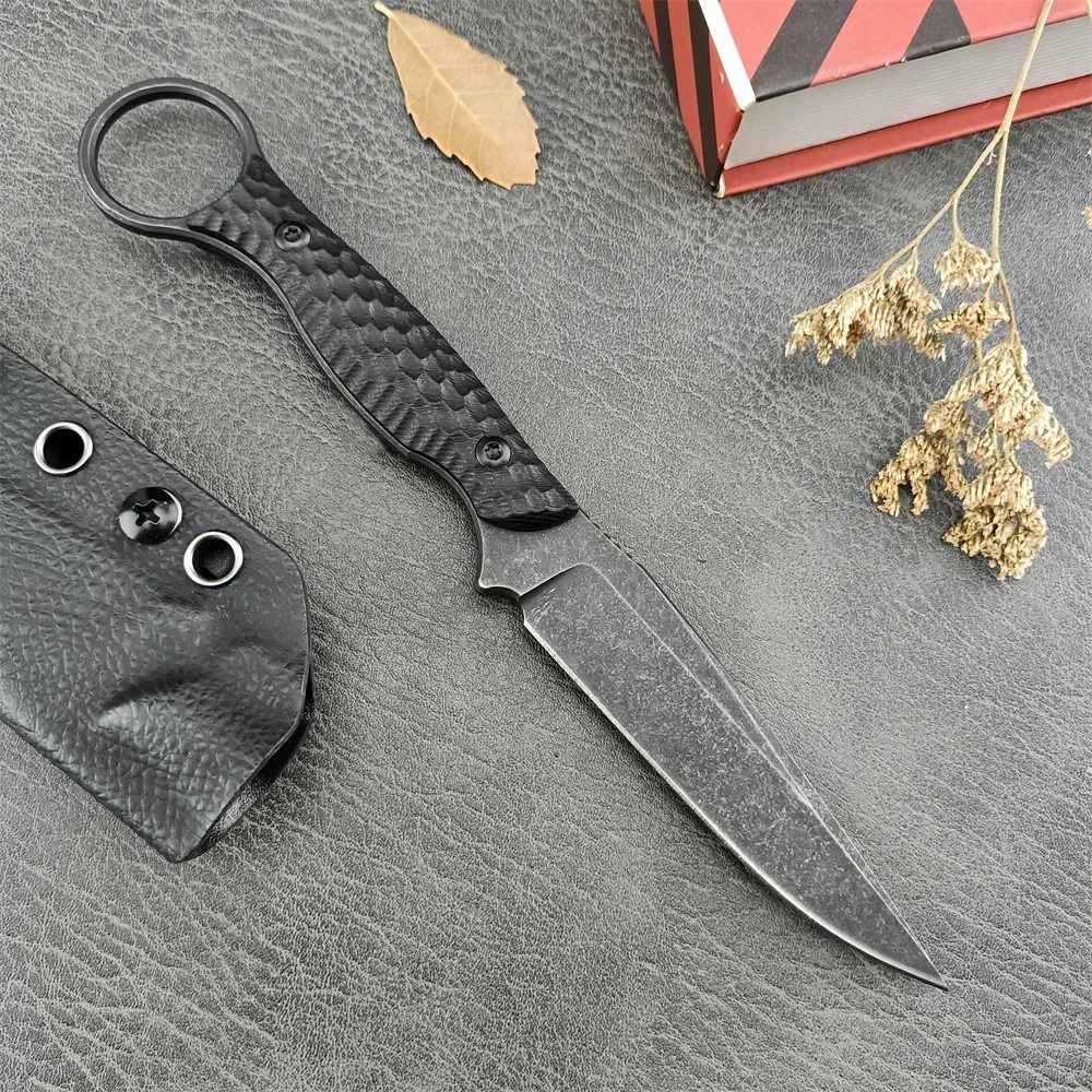 Survival Knife Full Tang - Cuchillo Recto de Alta Dureza para